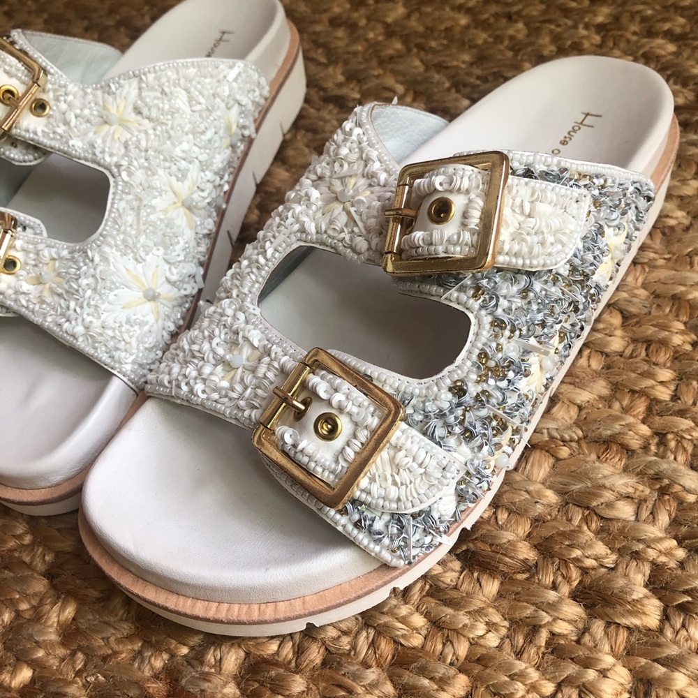New: House of Harlow Double Strap Embellished Sandal. Size 8 - Picture 4 of 11